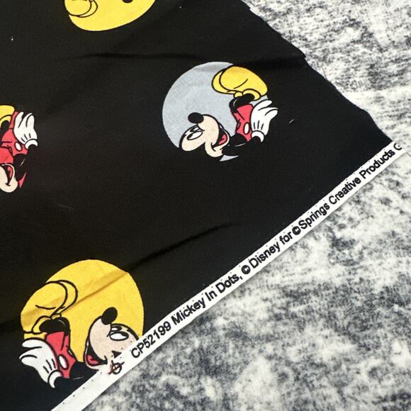 Mickey Mouse in Dots Disney Springs Creative Products fabric Black 12.5x44" - Picture 5 of 6